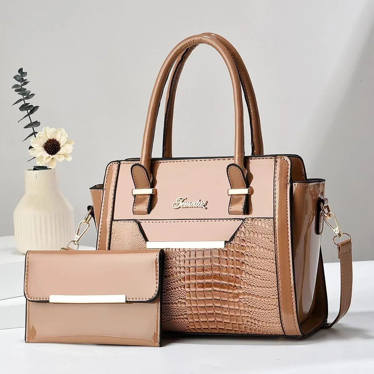 Kit Bolsa e Carteira Croc