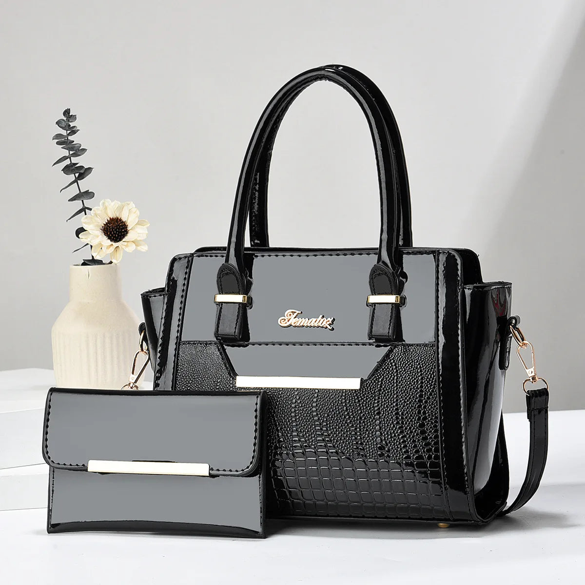 Kit Bolsa e Carteira Croc