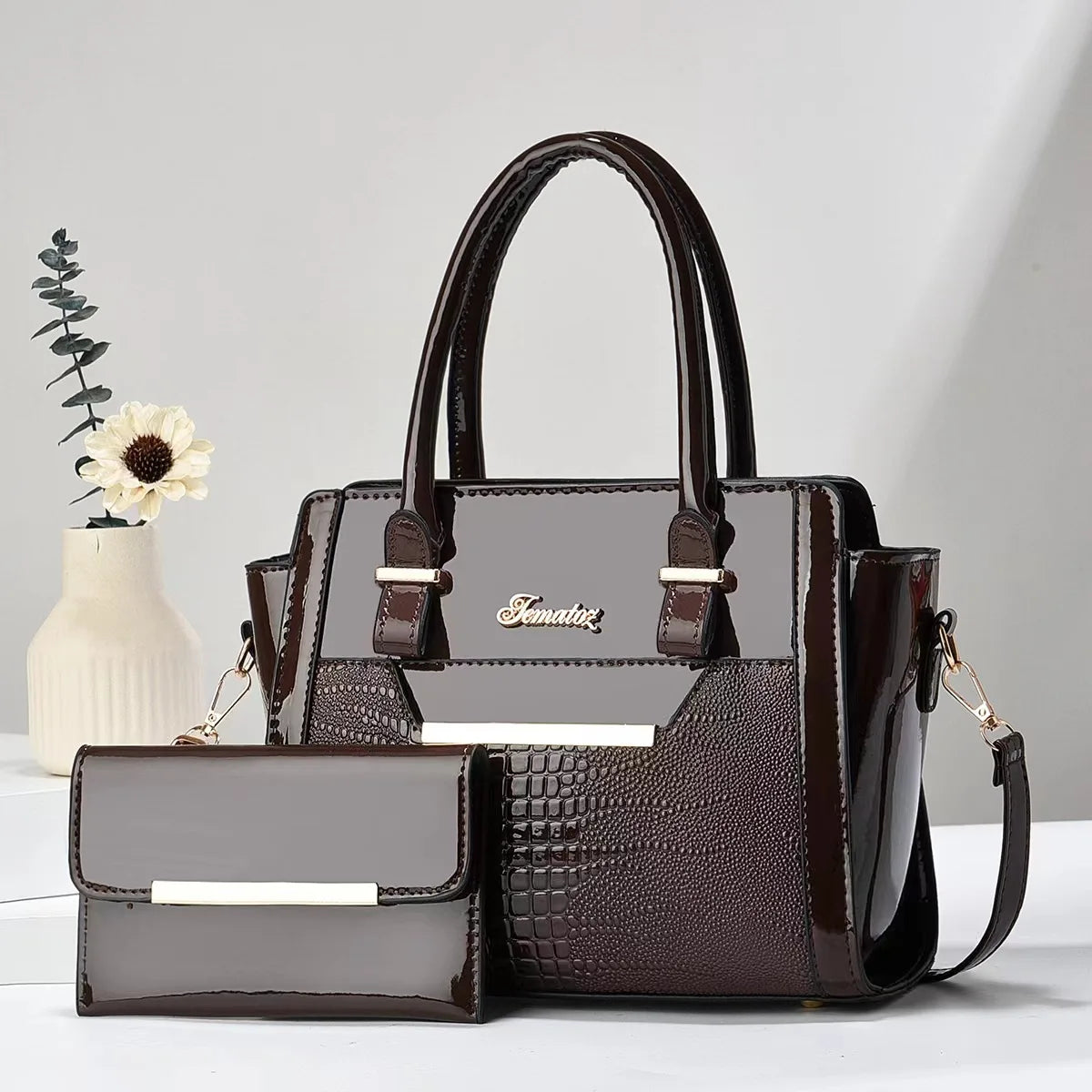 Kit Bolsa e Carteira Croc