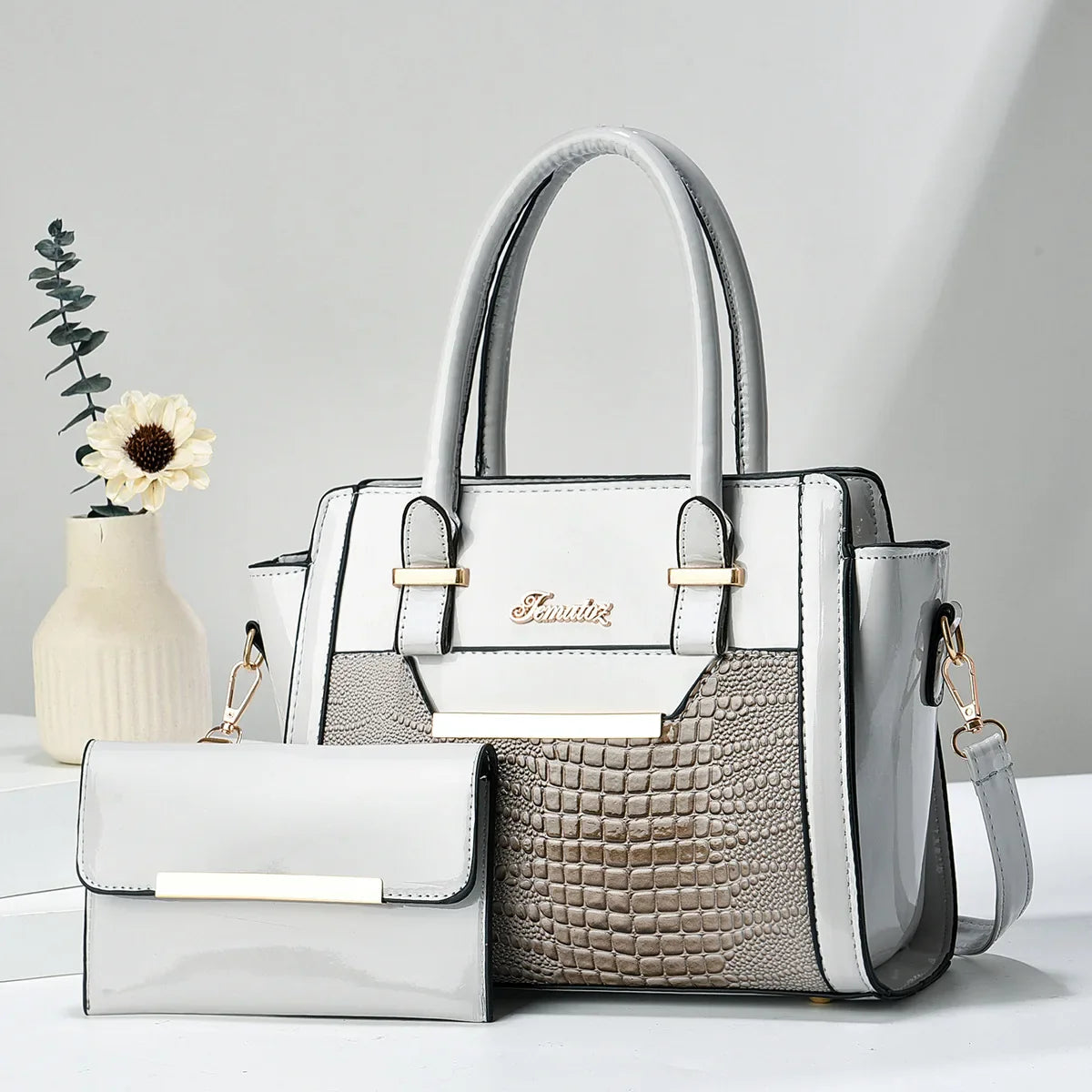 Kit Bolsa e Carteira Croc