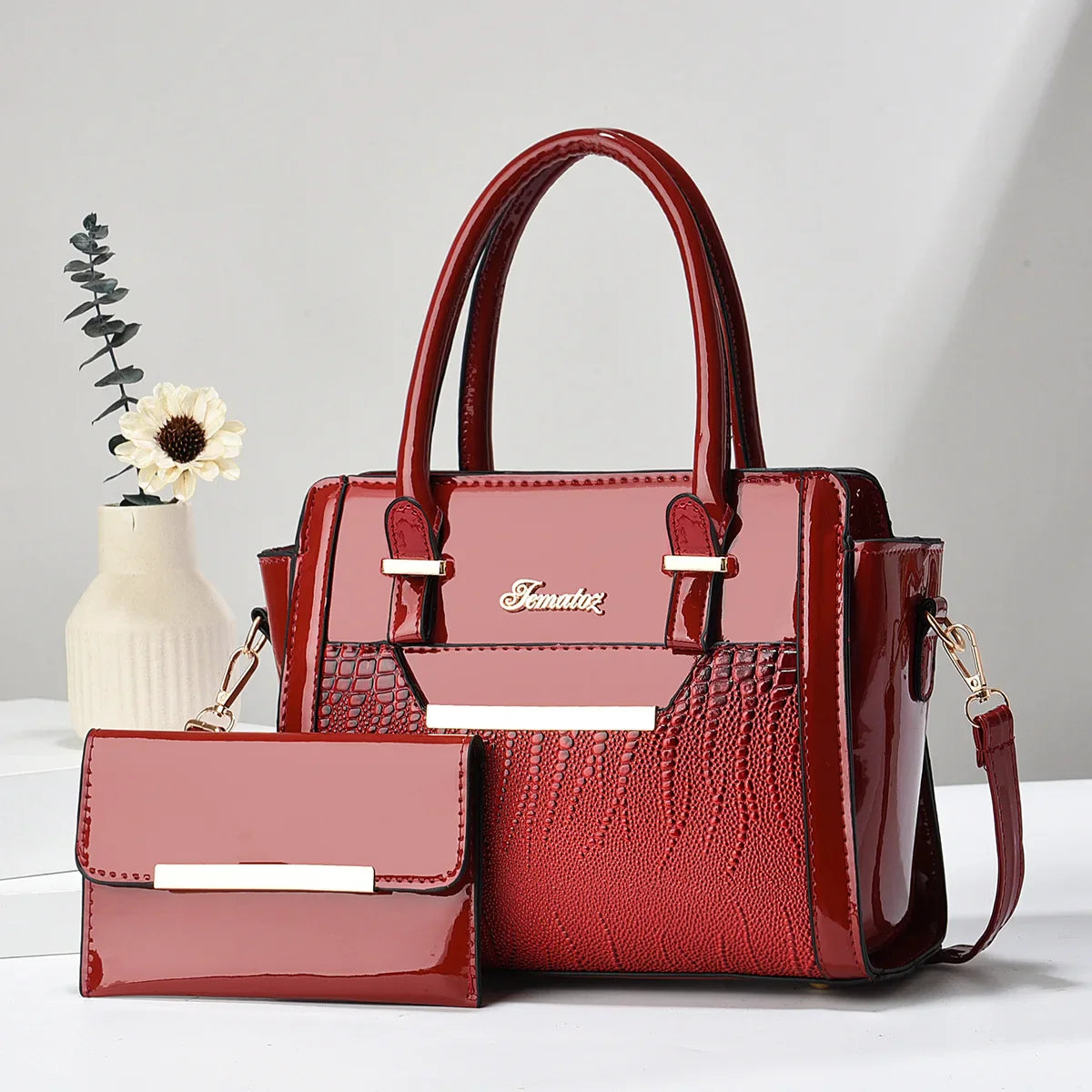 Kit Bolsa e Carteira Croc